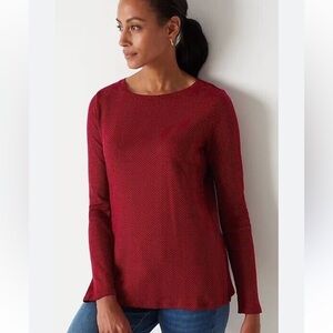 J. Jill Women's Red Long Sleeve Top